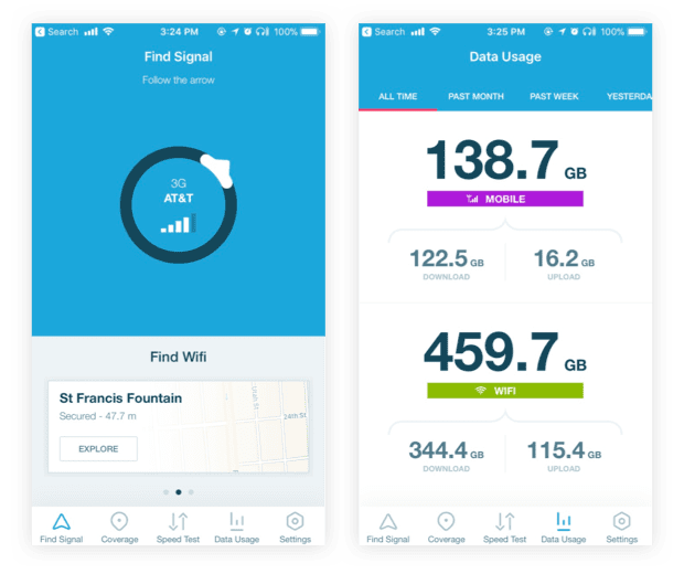 OpenSignal iOS App Screenshots